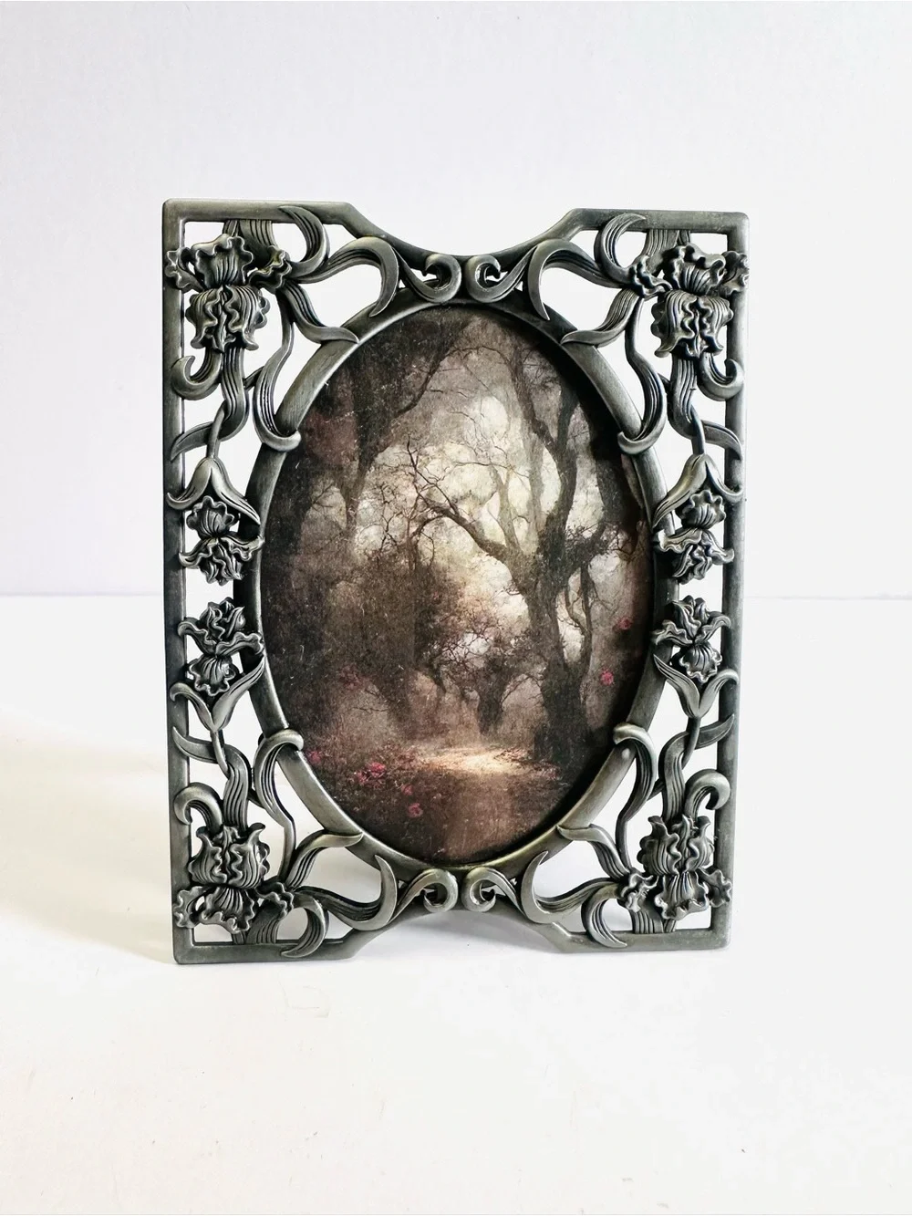 Enchanted Iris — Dark Magic Gothic Garden Metal Frame 3.5x4.5